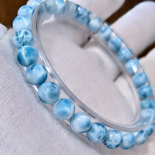 ✿天然美品【厳選SA】極上ラリマー〘カリブ海の宝石〙６.5mmブレスレット ✿天然美品【厳選SA】極上ラリマー〘カリブ海の宝石〙6.5mm