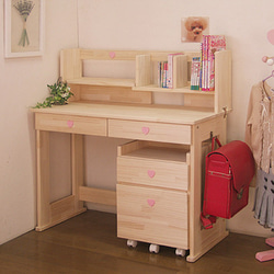 学習机 ハンドメイド「ハート」パイン材3点セット 勉強机 机・デスク