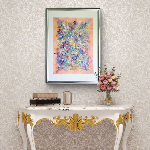 香水 / 抽象画 77×56㎝ B2 額縁セット 原画1点のみ モダンアート