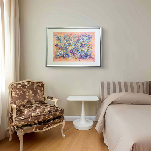 香水 / 抽象画 77×56㎝ B2 額セット 原画1点のみ モダン インテリア 香水 / 抽象画 77×56㎝ B2 額縁セット 原画1点のみ モダンアート