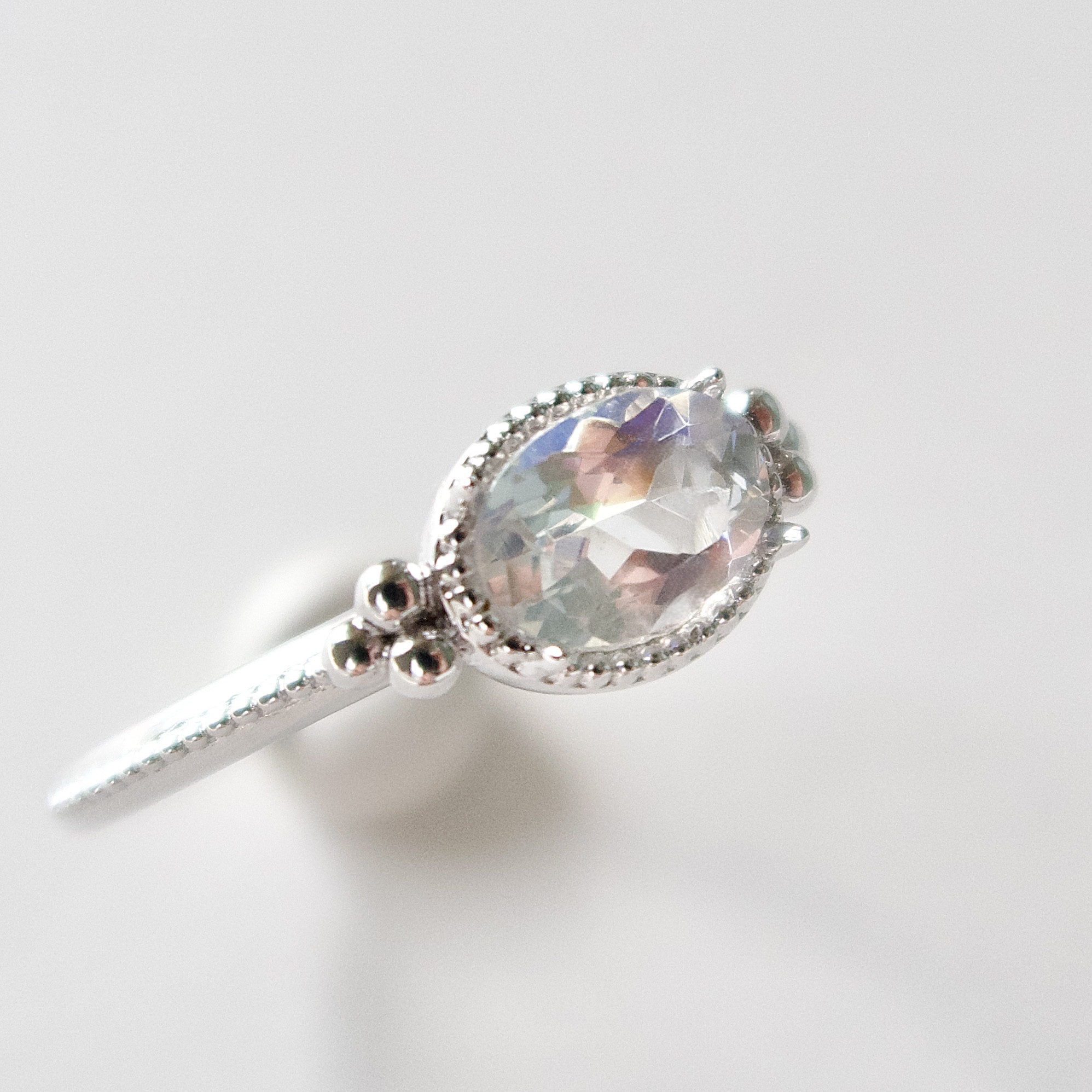 《アンデシンラブラドライト｜Labradorite》Silver925・K10ゴールド／天然石リング・受注制作