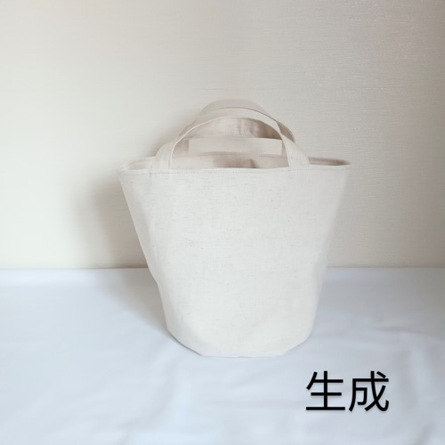 古い物語みたいな世界　リネンアカイ小花バケツバッグ 布で作った＊シンプルバケツバッグ バケツバッグ cloverry 通販
