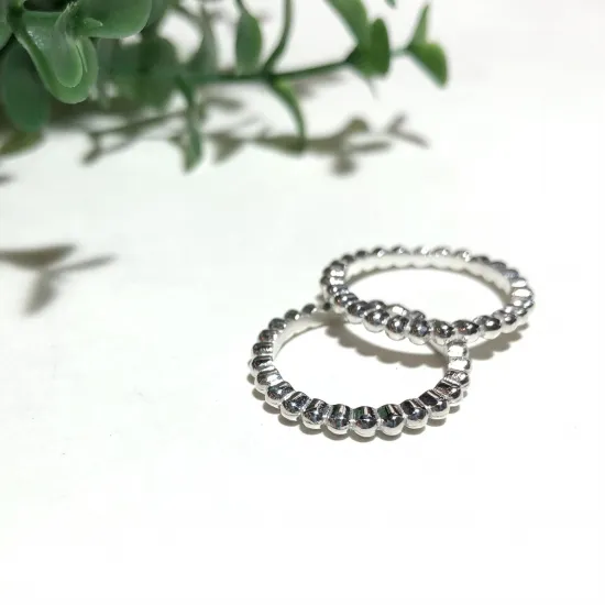 サイズ入荷！純銀製＊つぶつぶリング　ピンキーリング