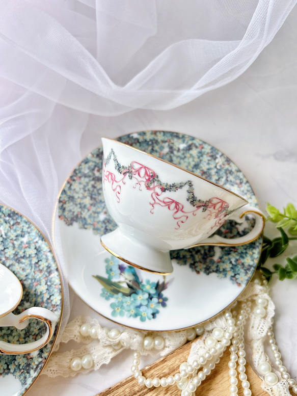 勿忘草の花畑　ティーカップ&ソーサー 1枚目の画像