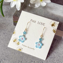 可憐な椿クリップイヤリング アシンメトリー ポリマークレイ オーブン