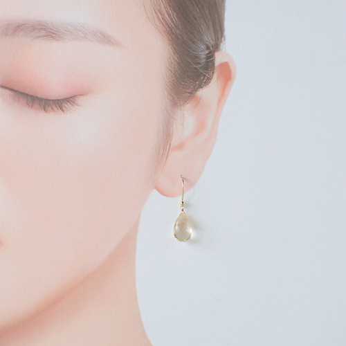 14kgf＊ゴールデンルチルクォーツ ピアス ピアス（フック