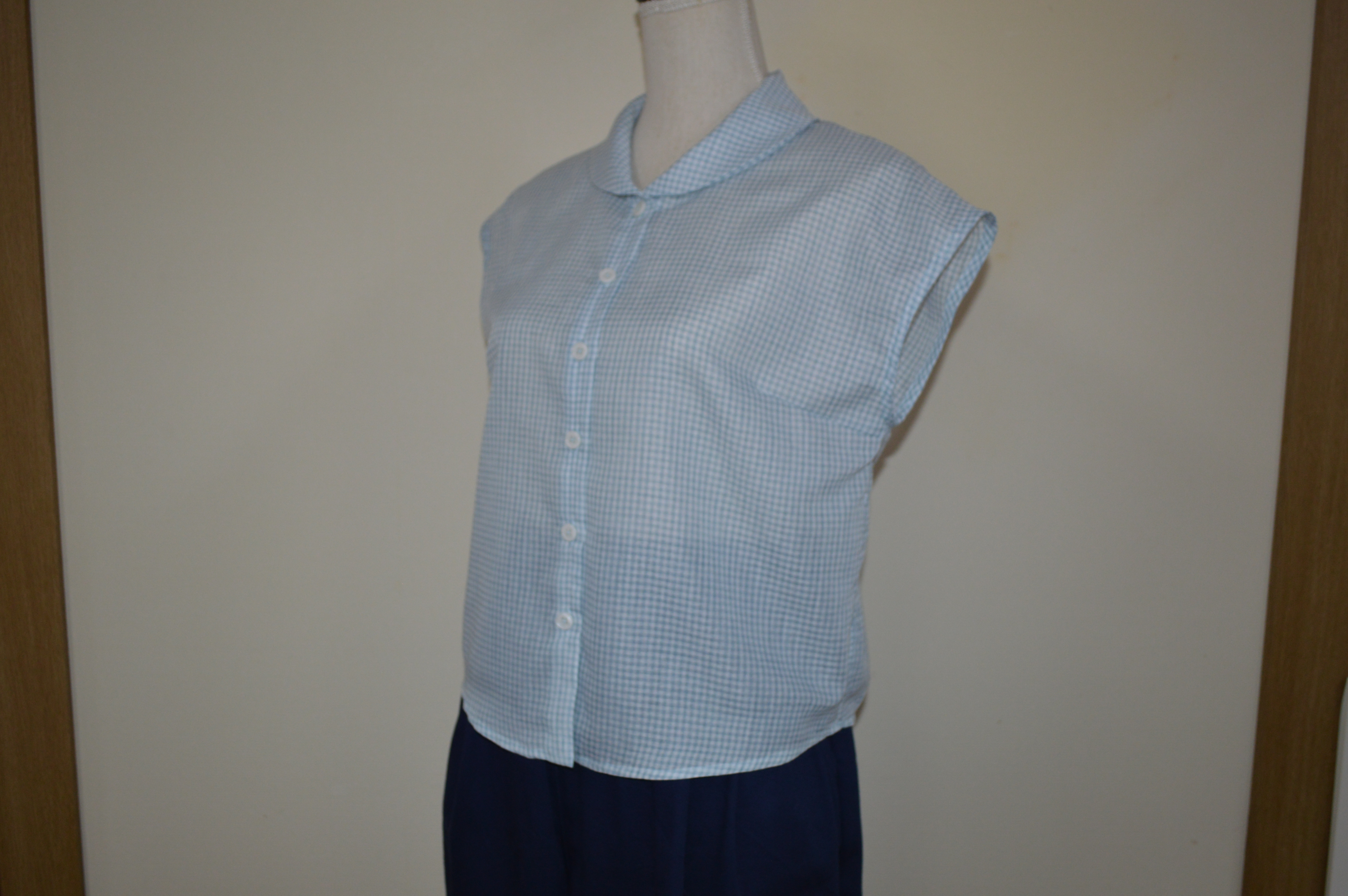 「ショールカラー＊フレンチスリーブブラウス」