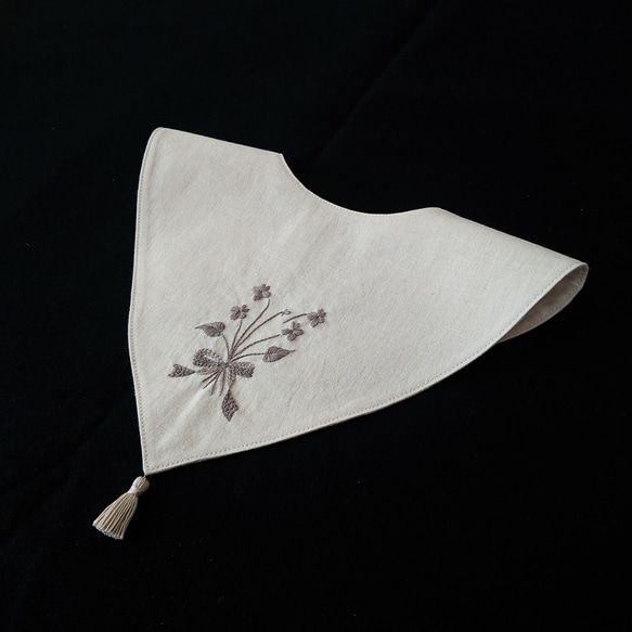 すみれページ　半襟刺繍５枚 手刺繍つけ襟【すみれの花束】子ども用フリーサイズ 子供服 Kynttilä