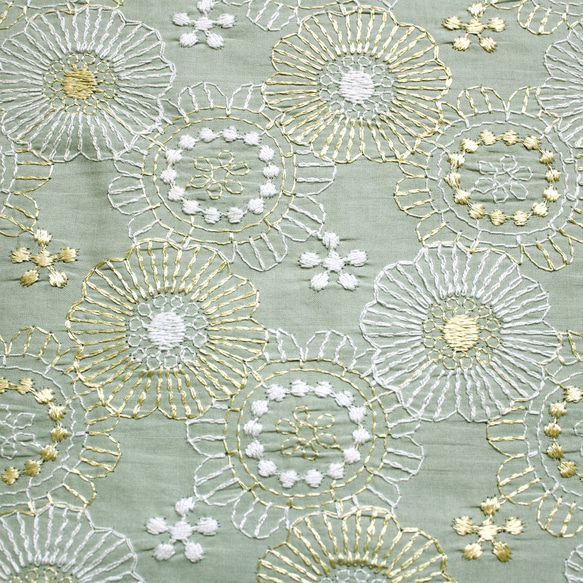 ◇レース半襟・半衿【flower&flower】mintGreen 2枚目の画像