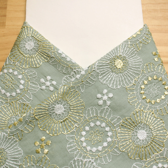 ◇レース半襟・半衿【flower&flower】mintGreen 1枚目の画像