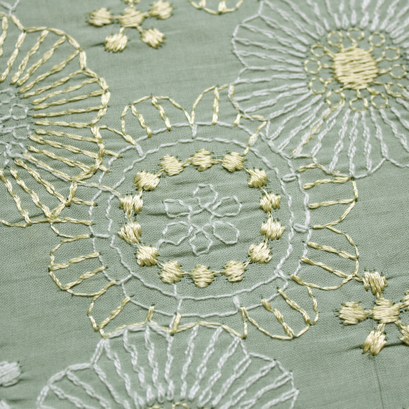 ◇レース半襟・半衿【flower&flower】mintGreen 3枚目の画像