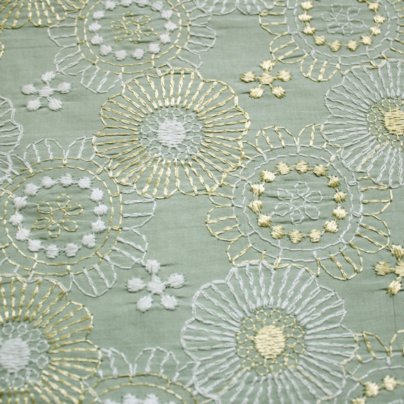 ◇レース半襟・半衿【flower&flower】mintGreen 4枚目の画像