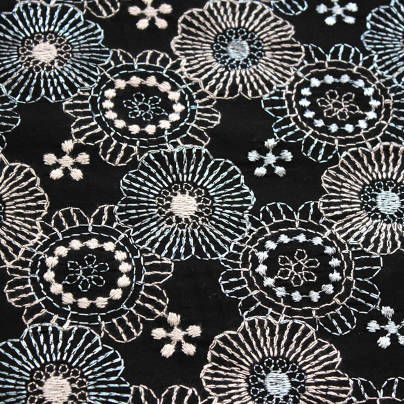 ◇レース半襟・半衿【flower&flower】black 6枚目の画像