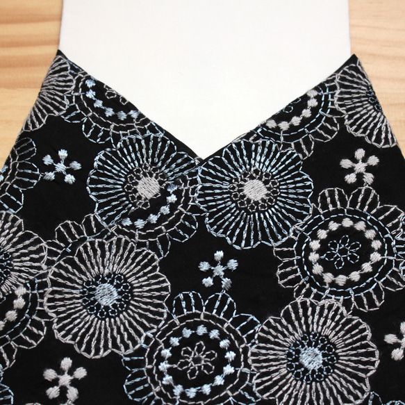 ◇レース半襟・半衿【flower&flower】black 1枚目の画像