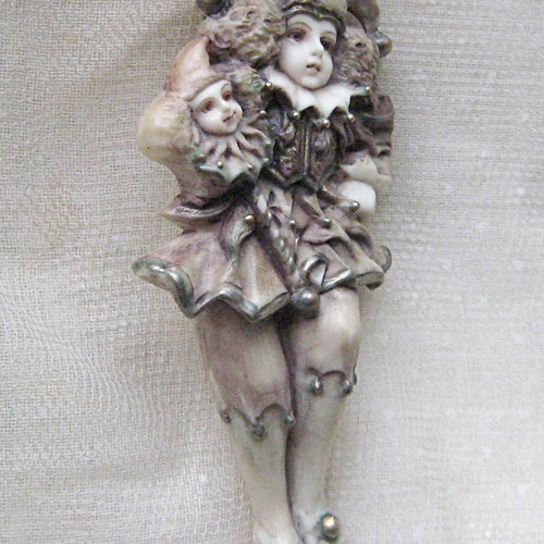 彩色半立体絵画 ブローチ仕様 ダンシング ピエロ クラウン 道化 耽美