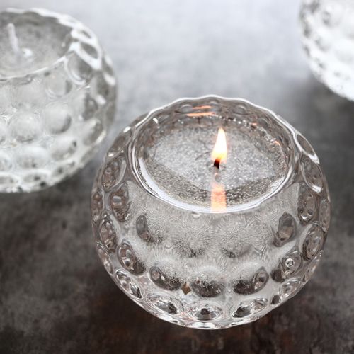 球体ガラスの水ジェルキャンドル 無香料 透明 ボール クリア ギフト 父