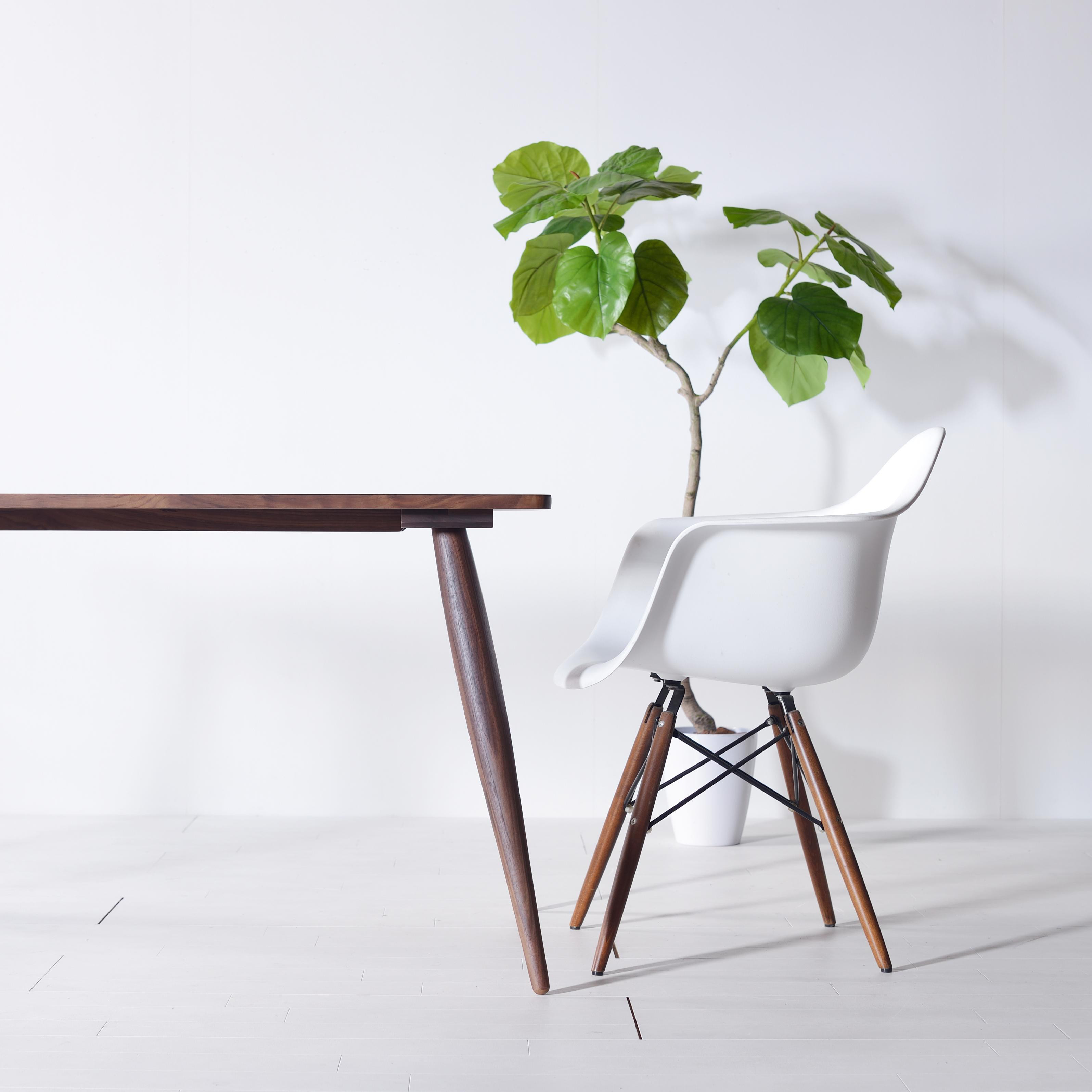 【60年代テイストのダイニングテーブル】 ナインダイニングテーブル 80 ウォールナット 無垢材 アールテック