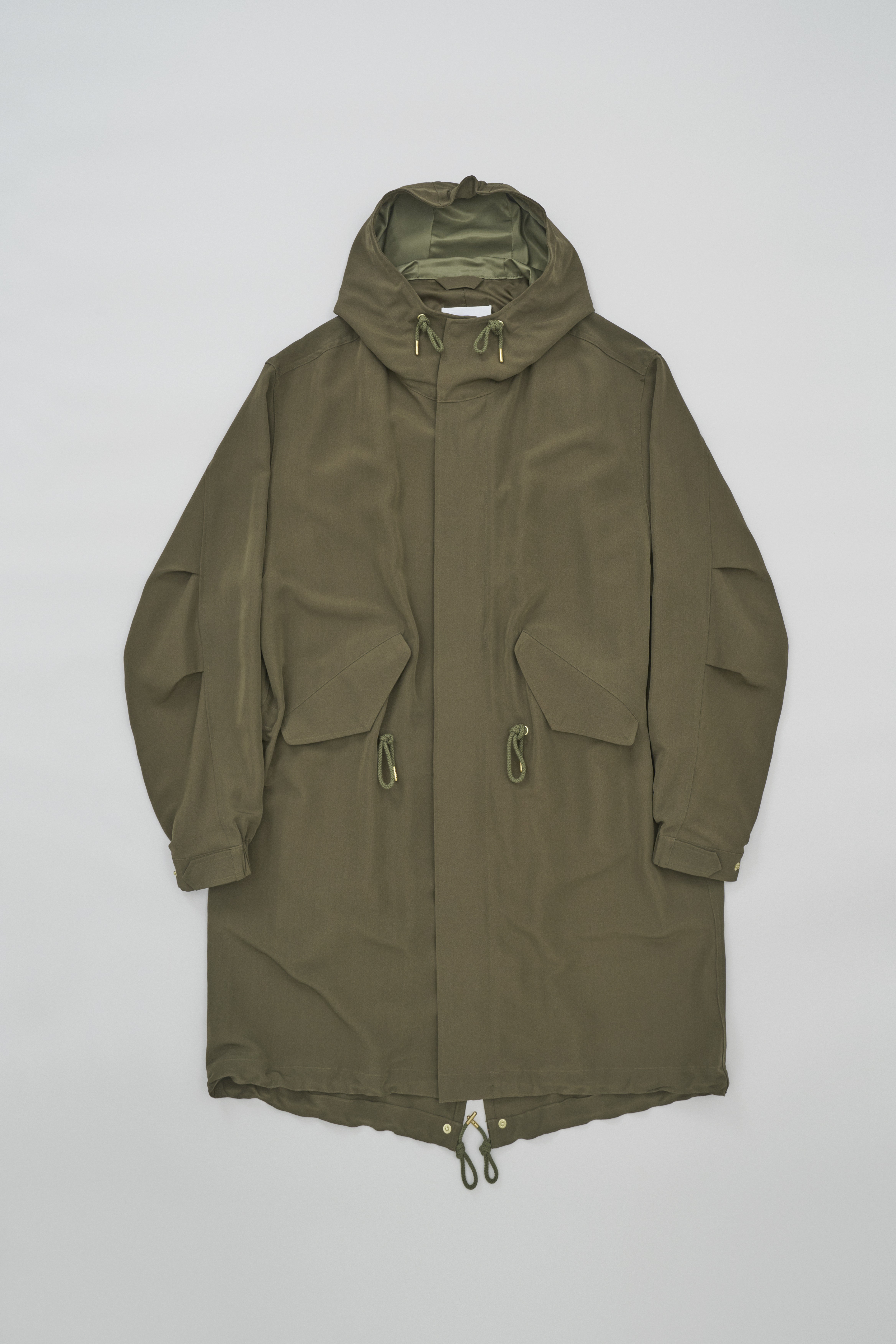 洗える浜ちりめんシルク100%のM51タイプのモッズコート「2M,38S｣ﾌﾀﾂｷｻﾝｼﾞｭｳﾊｯﾃ_モッズグリーン