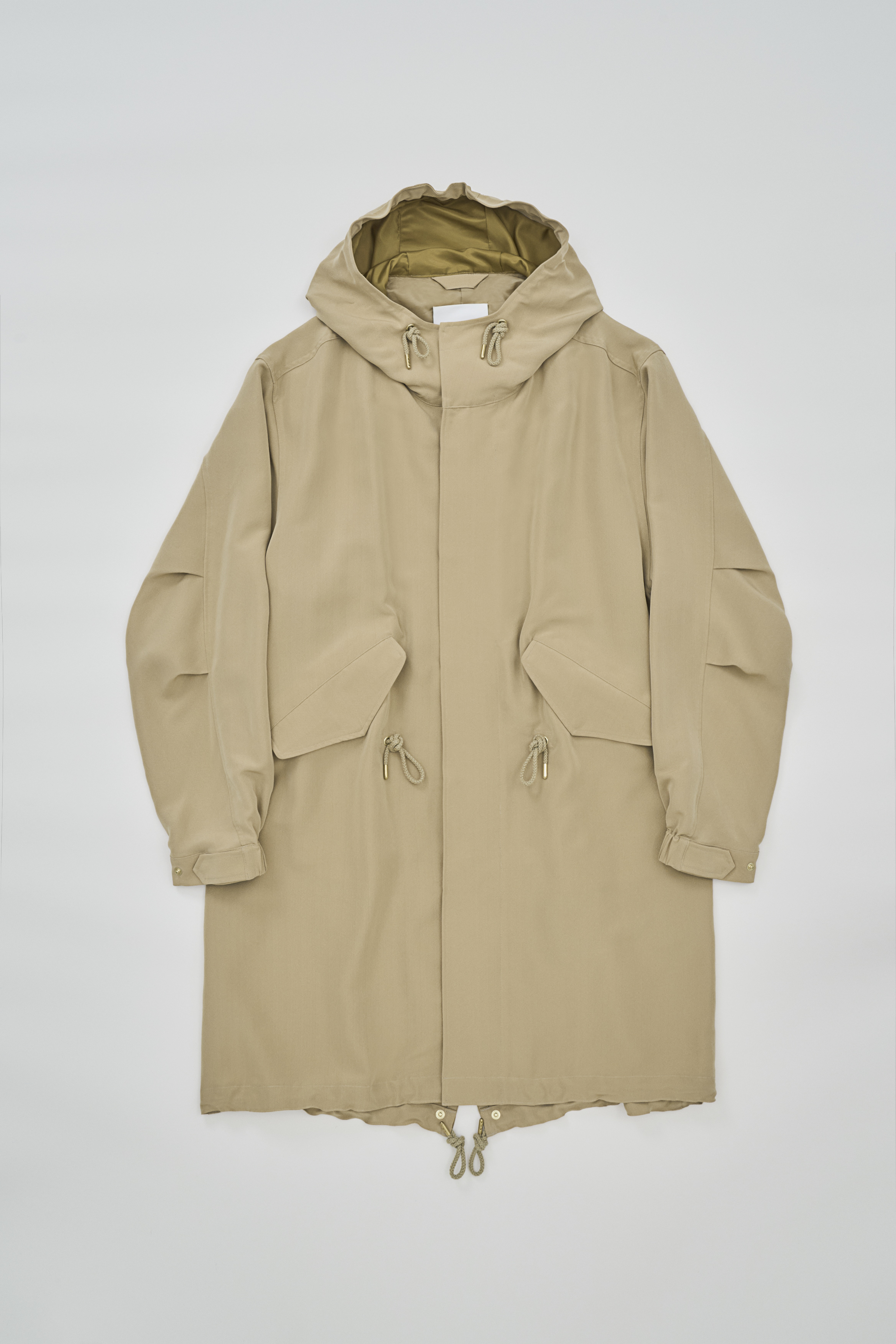 洗える浜ちりめんシルク100%のM51タイプのモッズコート「2M,38S｣ﾌﾀﾂｷｻﾝｼﾞｭｳﾊｯﾃ_サンドベージュ