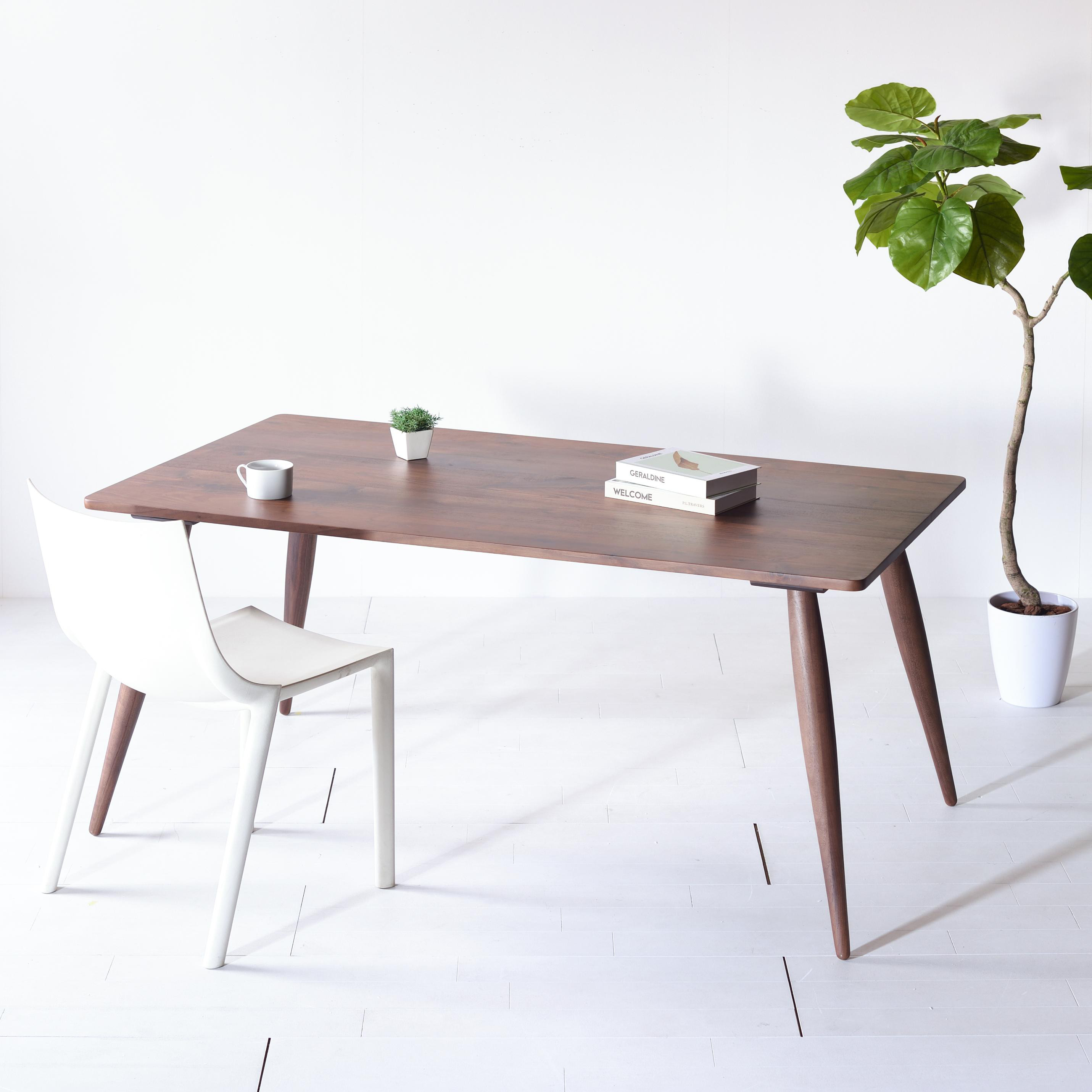 【60年代テイストのダイニングテーブル】 ナインダイニングテーブル 160 ウォールナット 無垢材 アールテック