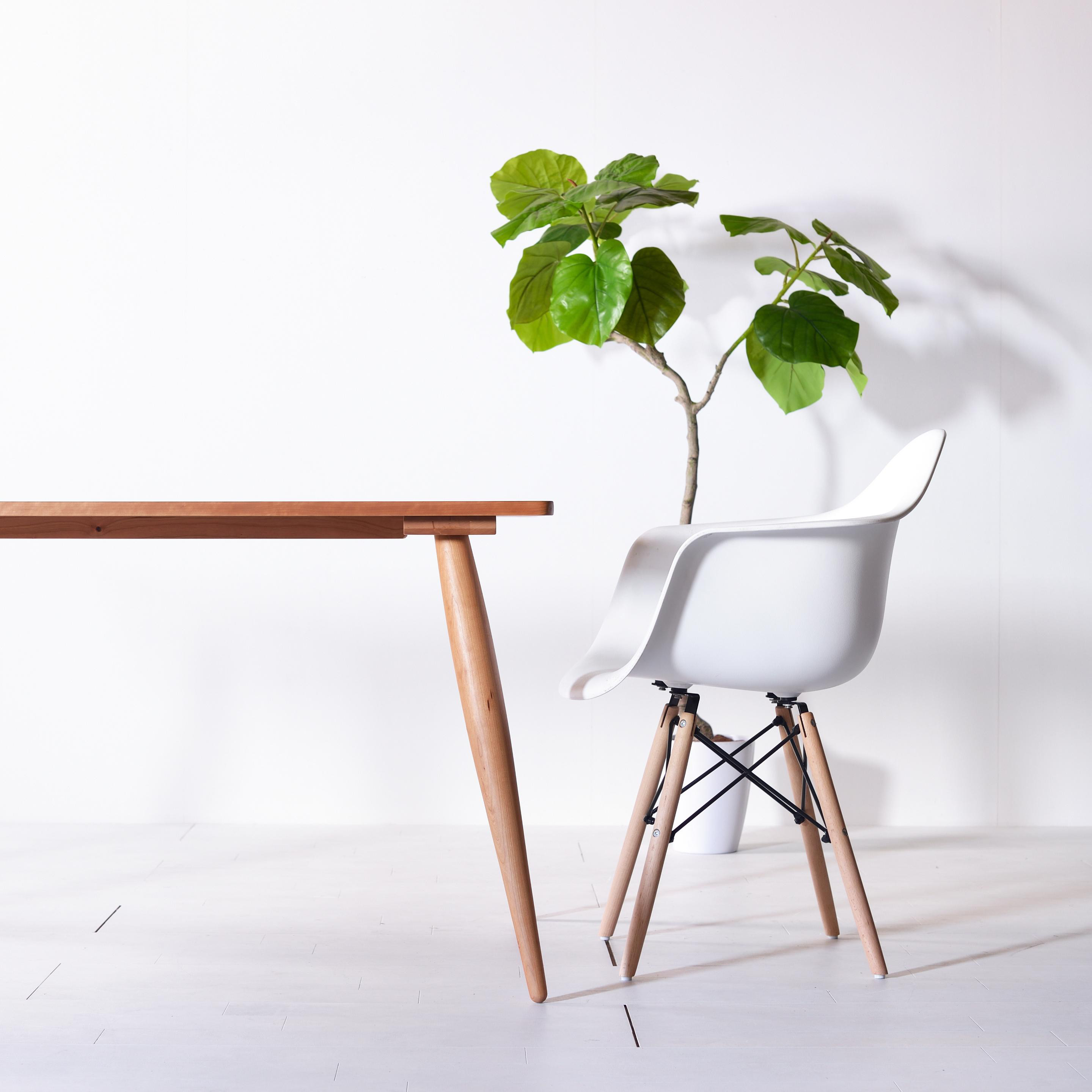 【60年代テイストのダイニングテーブル】 ナインダイニングテーブル 110 チェリー 無垢材 アールテック