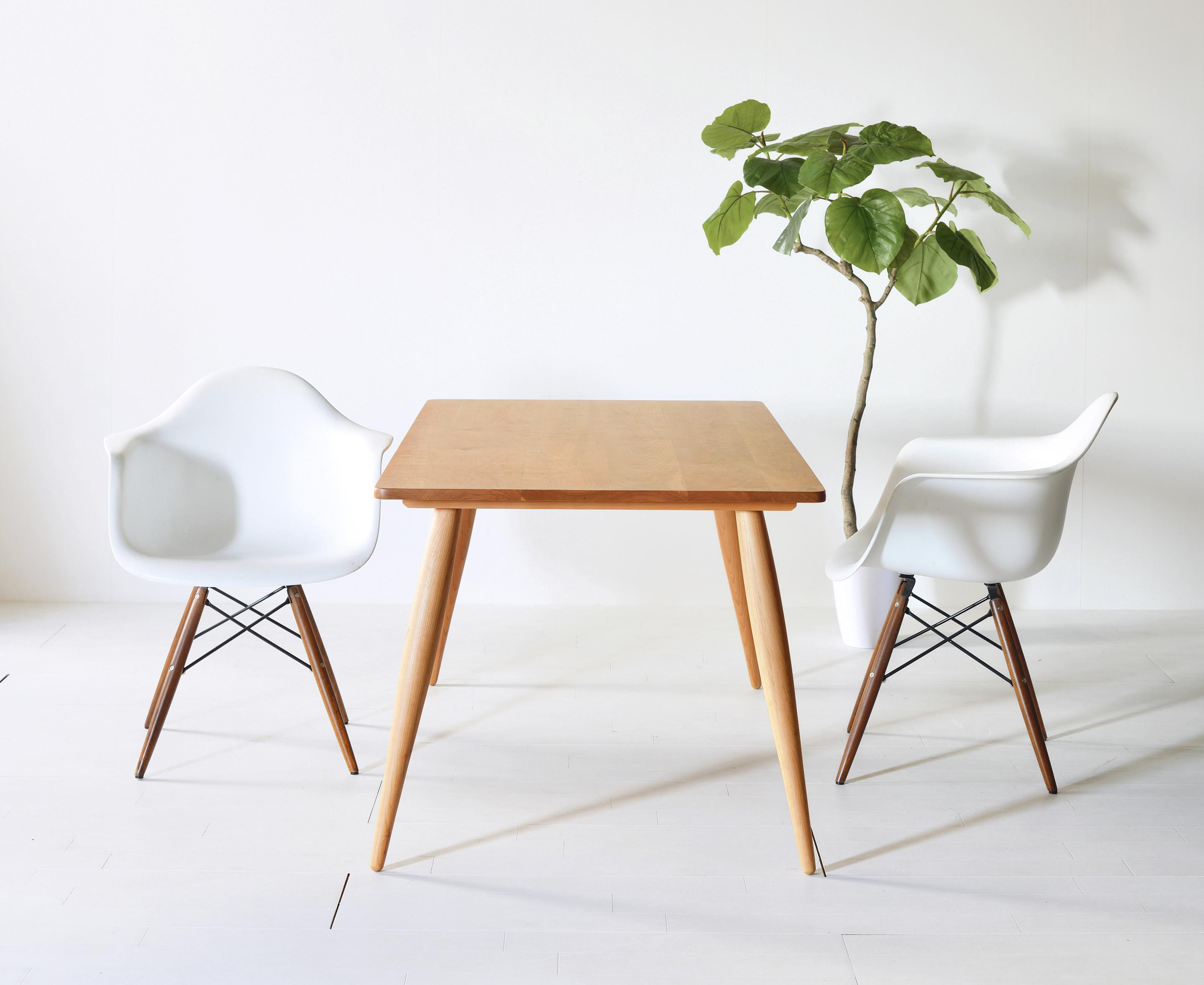 【60年代テイストのダイニングテーブル】 ナインダイニングテーブル 120 チェリー 無垢材 アールテック