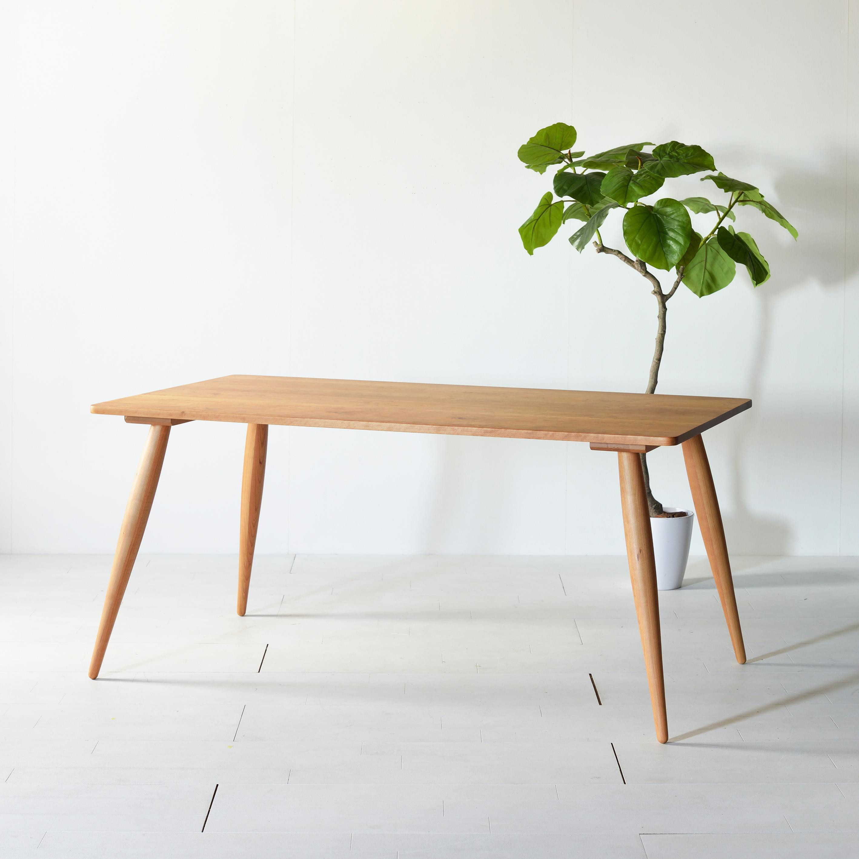 【60年代テイストのダイニングテーブル】 ナインダイニングテーブル 140 チェリー 無垢材 アールテック