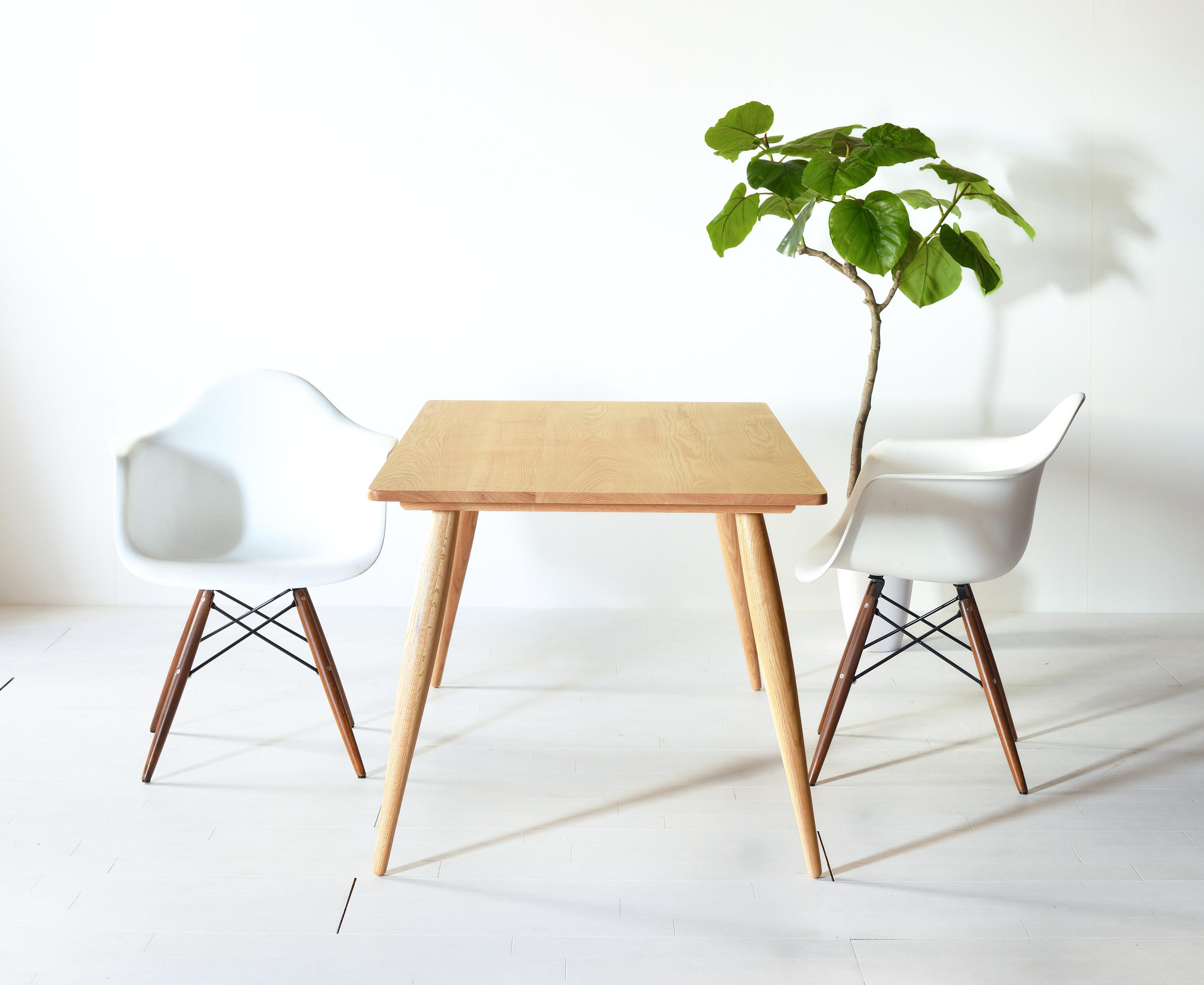 【60年代テイストのダイニングテーブル】 ナインダイニングテーブル 120 オーク 無垢材 アールテック