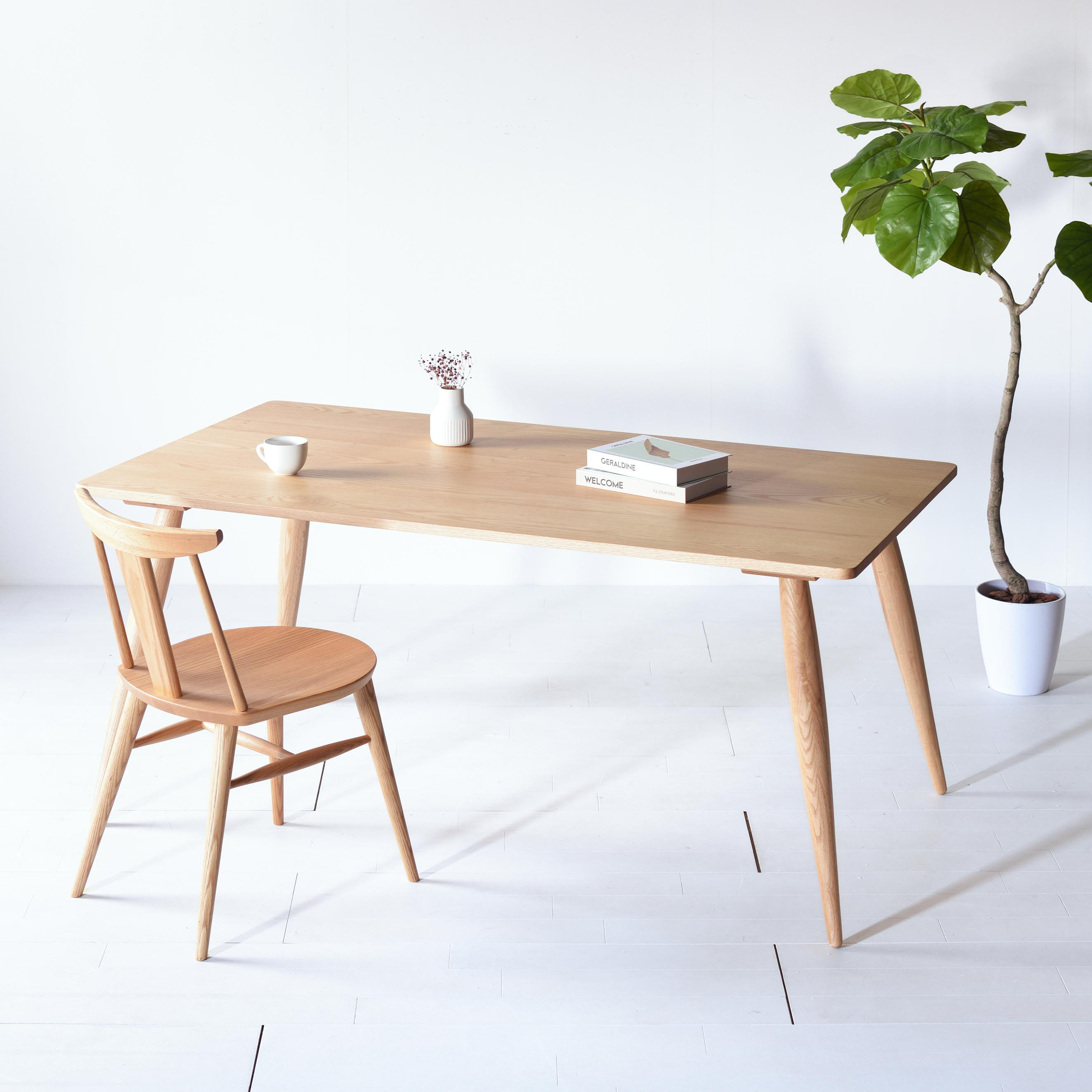 【60年代テイストのダイニングテーブル】 ナインダイニングテーブル 150 オーク 無垢材 アールテック