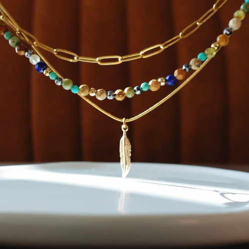 ラピスラズリ エスニックネックレス ∕ レイヤード 重ねづけ