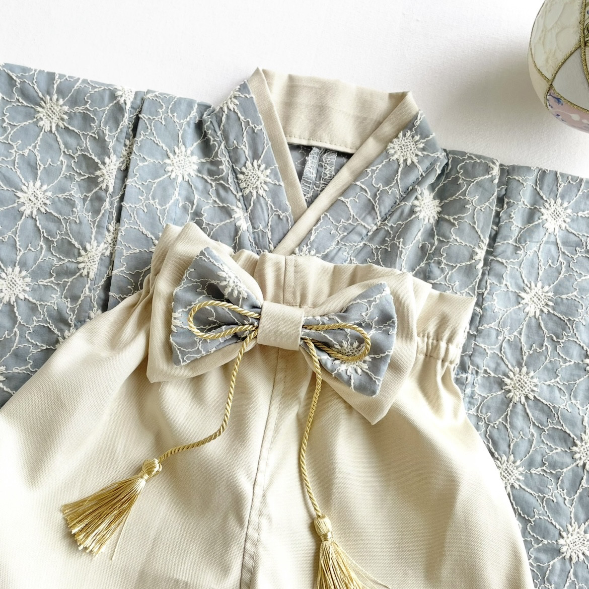 【特集掲載】洗えるベビー袴｜男の子／刺繍生地｜お宮参り　百日祝い　出産祝い　お正月　初節句　お食い初め　100日祝い