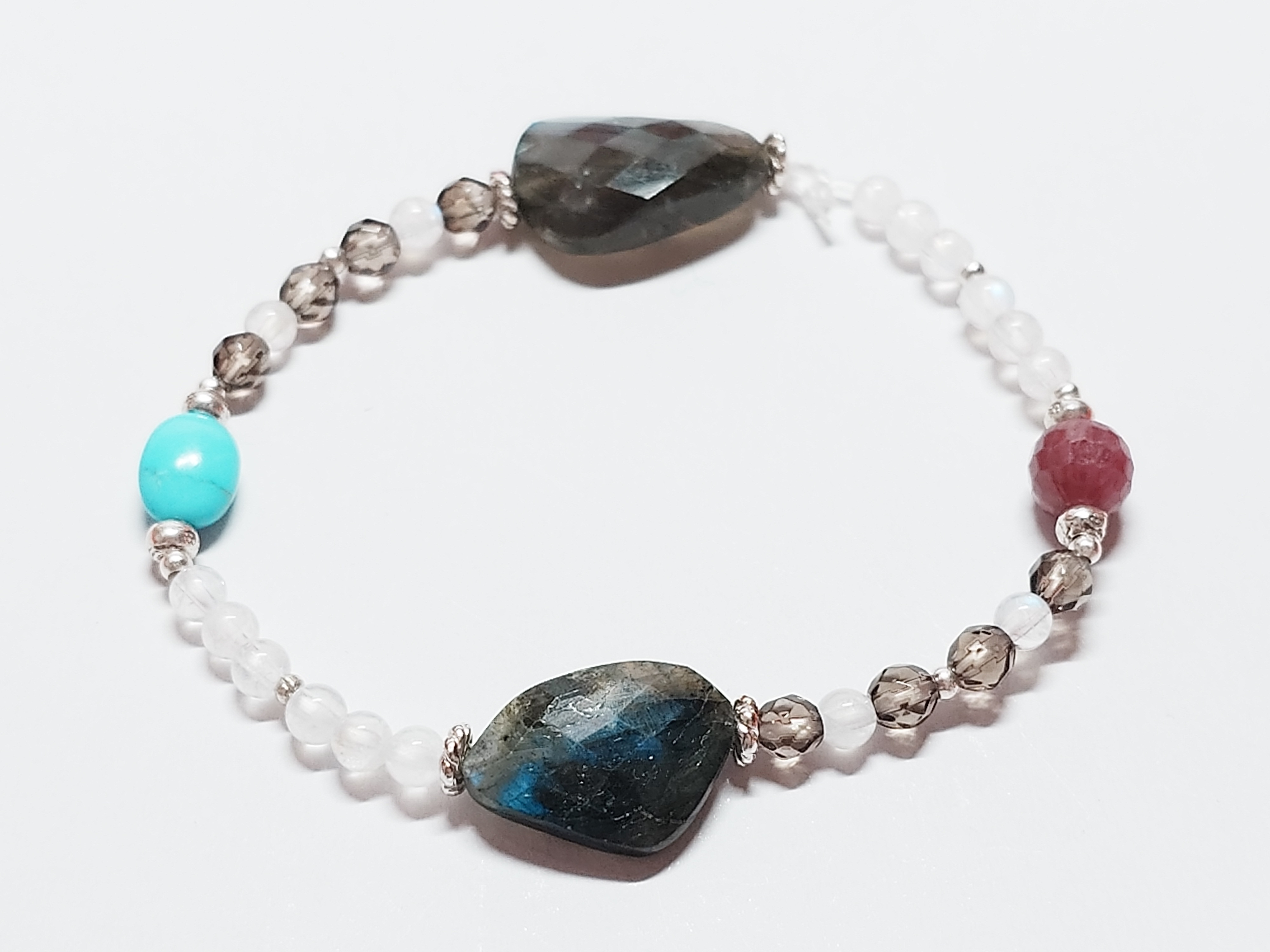 ターコイズ・ルビー・ラブラドライトのブレスレット 天然石