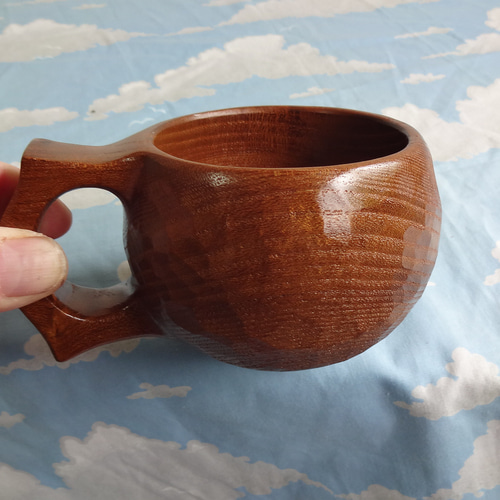 手彫りコーヒーカップ 桑の木の一木彫りコーヒーカップ マグカップ 良岳 通販 19305462