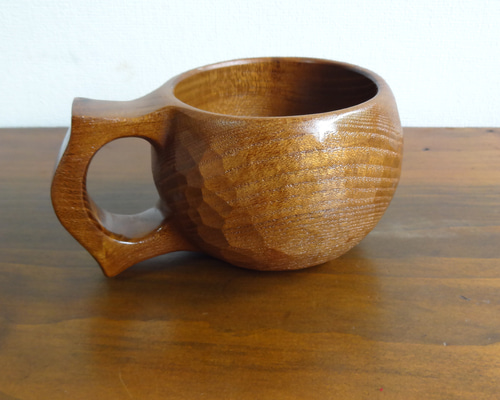 手彫りコーヒーカップ 桑の木の一木彫りコーヒーカップ マグカップ 良岳 通販 19305462