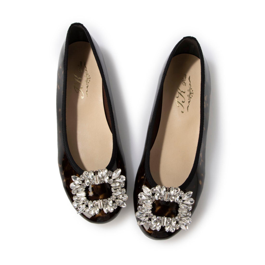 【日本製】【レイン対応】美脚美姿勢ラウンドトゥフラットシューズ #2240-57 ■ベッコウ エナメル■