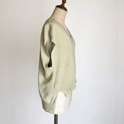 アイボリーのベスト　綿100％　春夏用 5枚目の画像