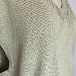 アイボリーのベスト　綿100％　春夏用 3枚目の画像