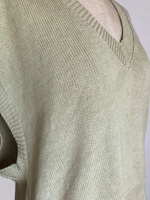 アイボリーのベスト　綿100％　春夏用 3枚目の画像