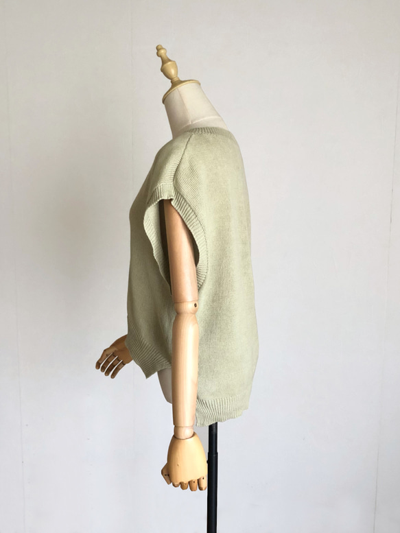 アイボリーのベスト　綿100％　春夏用 8枚目の画像