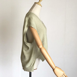 アイボリーのベスト　綿100％　春夏用 4枚目の画像