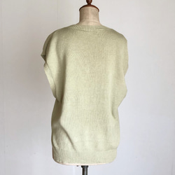 アイボリーのベスト　綿100％　春夏用 6枚目の画像