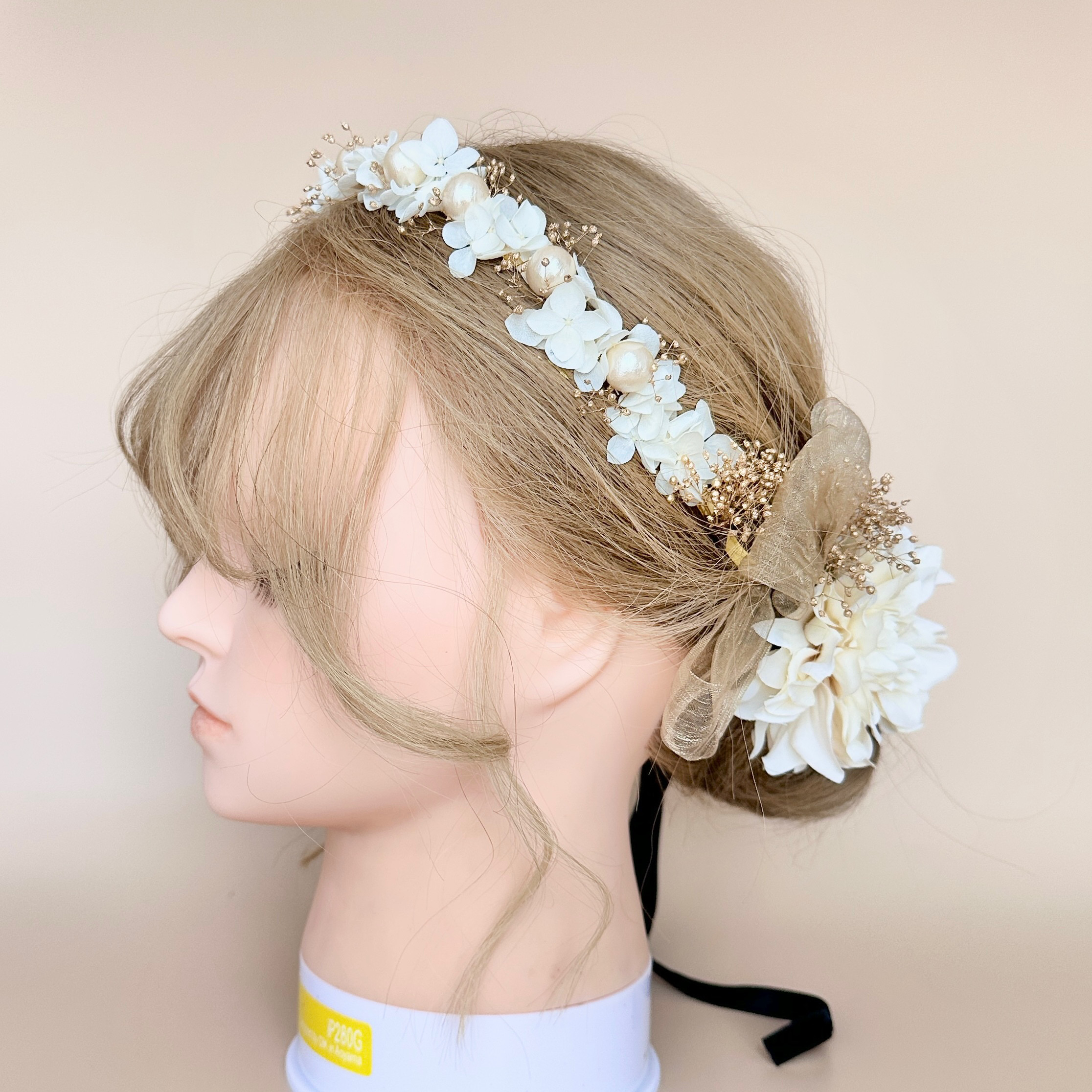 成人式　カチューシャセット❣️【金箔付き】