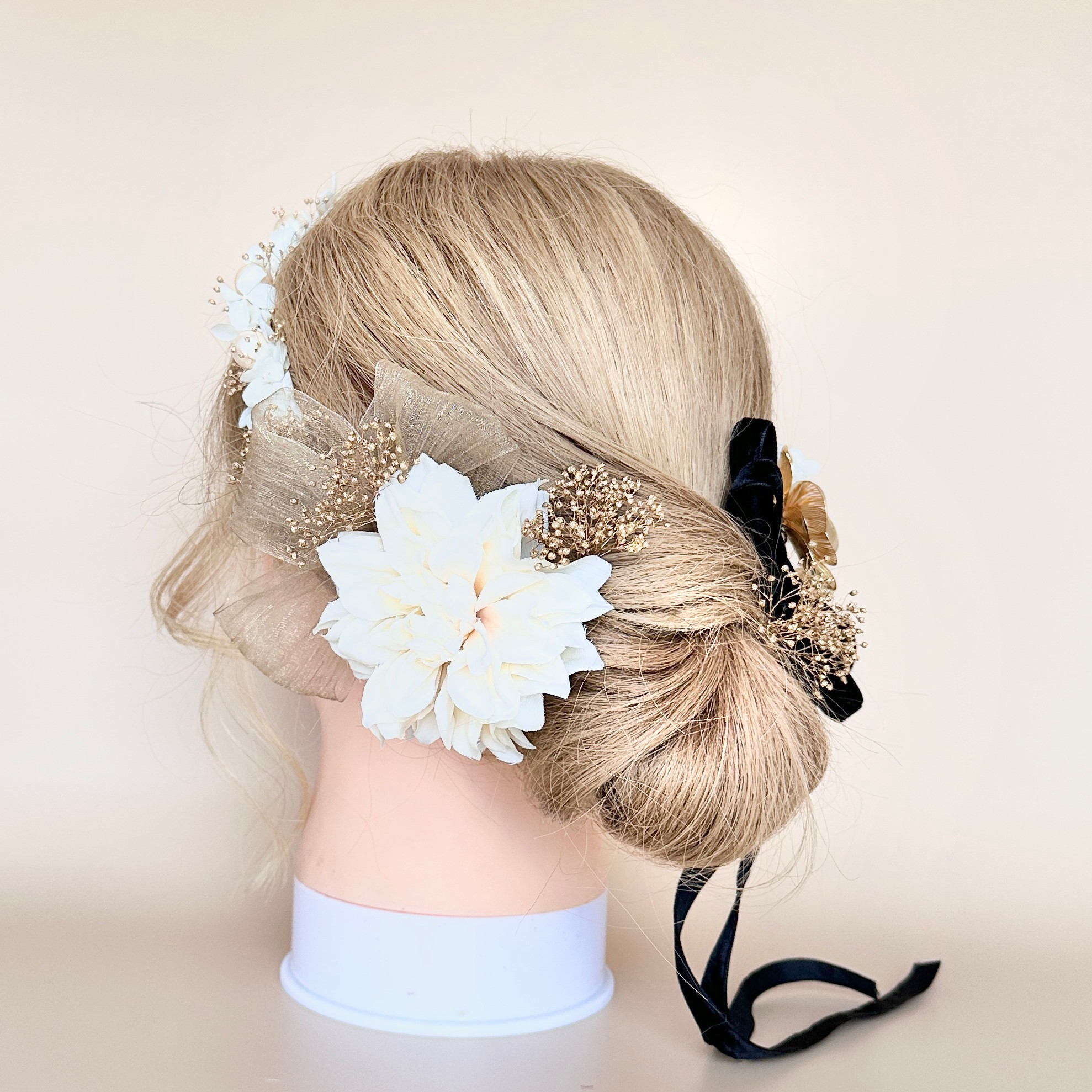 成人式　カチューシャセット❣️【金箔付き】