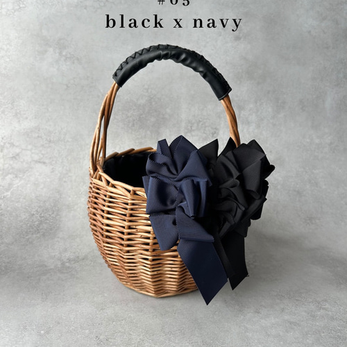 カゴバッグ〈symphony〉セミオーダーリボン4個 かごバッグ etlueur