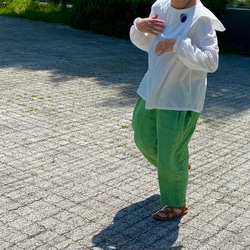 コットンブラウス　つけ襟　白　セーラーカラー　Aライン　軽い【受注製作】【送料無料】 8枚目の画像