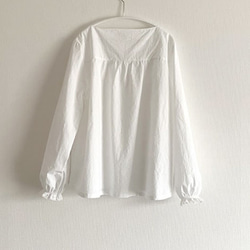 コットンブラウス　つけ襟　白　セーラーカラー　Aライン　軽い【受注製作】【送料無料】 13枚目の画像