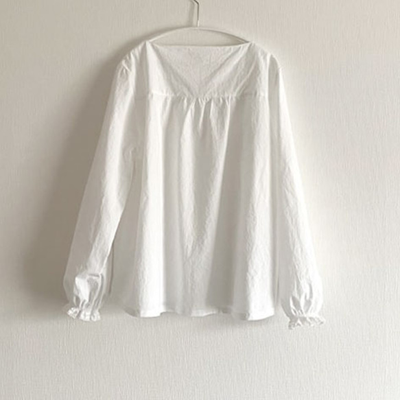 コットンブラウス　つけ襟　白　セーラーカラー　Aライン　軽い【受注製作】【送料無料】 13枚目の画像