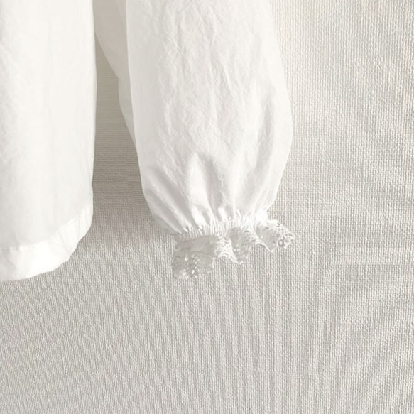 コットンブラウス　つけ襟　白　セーラーカラー　Aライン　軽い【受注製作】【送料無料】 11枚目の画像