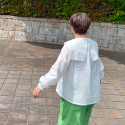 コットンブラウス　つけ襟　白　セーラーカラー　Aライン　軽い【受注製作】【送料無料】 7枚目の画像