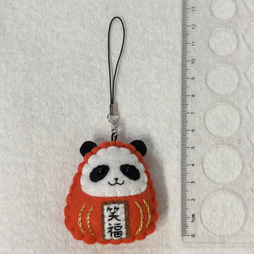 【ふるさと割】 パンダだるま（1個）ハンドメイド フェルト その他雑貨 daruma クラフト・布製品